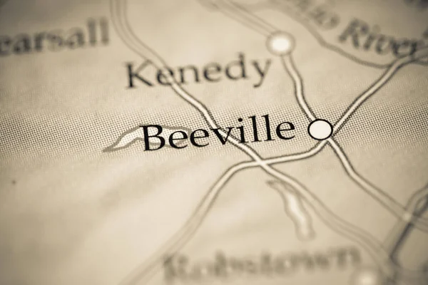 Beeville Stati Uniti Sulla Mappa Geografica — Foto Stock
