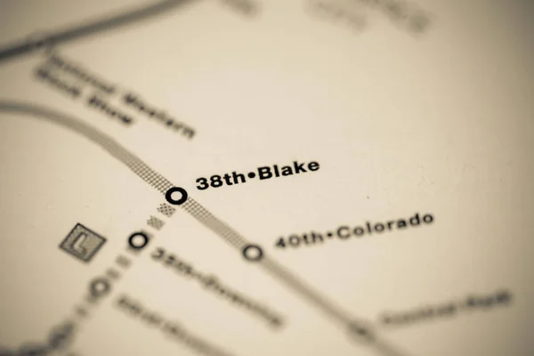 Nádraží Blake38 Mapa Metra Denver — Stock fotografie