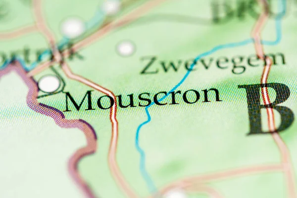 Mouscron. Belgium on the geography map