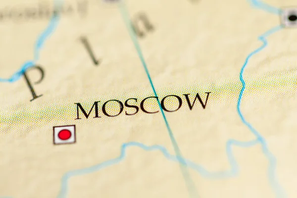Moscou Rússia Sobre Mapa Geografia — Fotografia de Stock