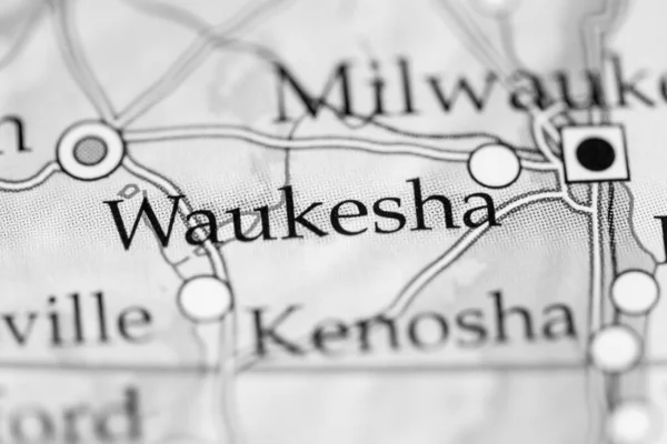 Waukesha Usa Térképen — Stock Fotó