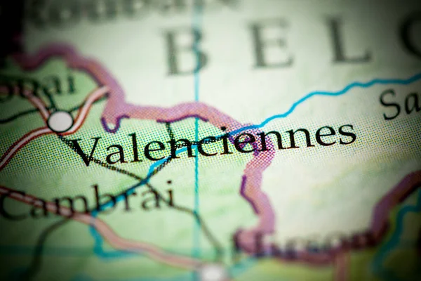 Valenciennes Francia Mapa Vista Cerca — Foto de Stock