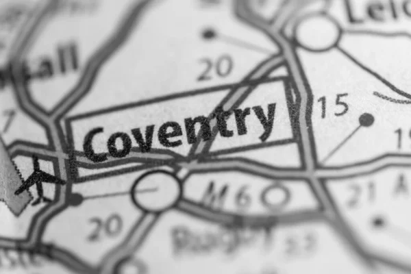 Coventry, England, UK on a geography map