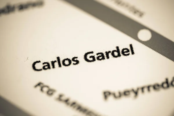 Станция Карлоса Гарделя Карта Метро Буэнос Айреса — стоковое фото