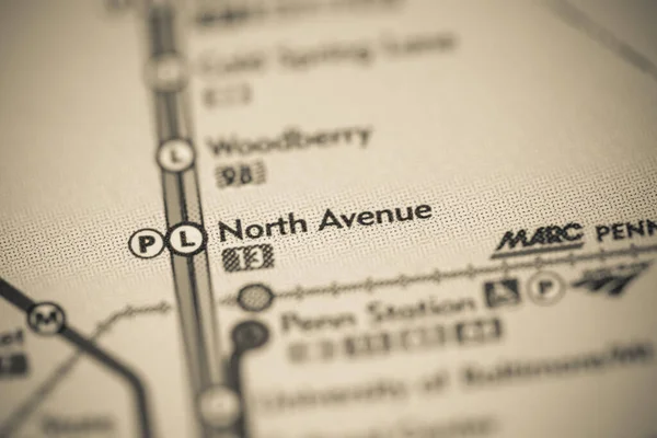Stazione North Avenue Mappa Della Metropolitana Baltimora — Foto Stock
