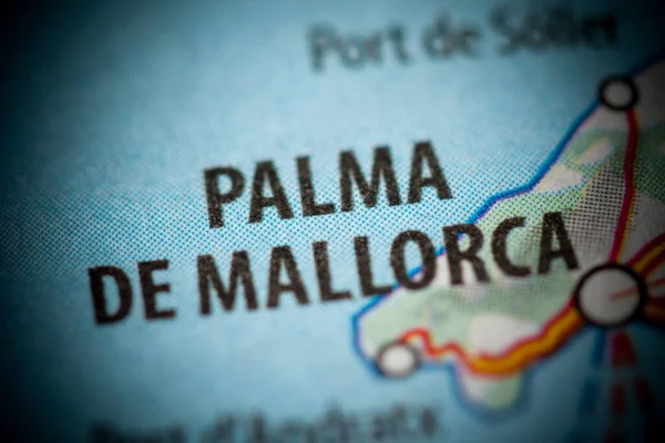 Palma de Mallorca. Spain on a map