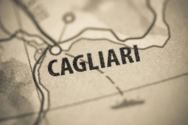 Cagliari Italia Mapa Vista Cerca — Foto de Stock