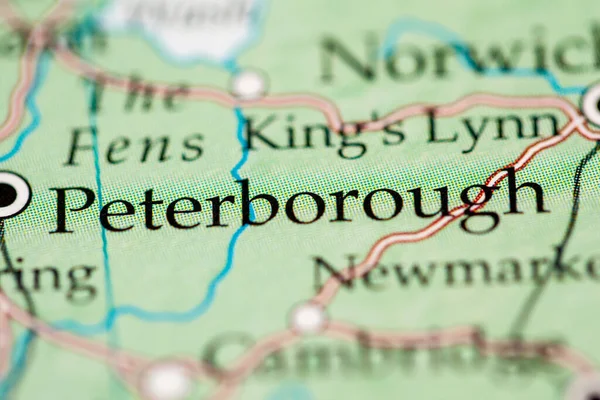 Peterborough Inglaterra Reino Unido Mapa Geográfico —  Fotos de Stock