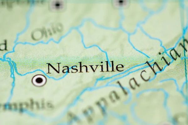 Nashville, Tennessee, USA on the geographical map