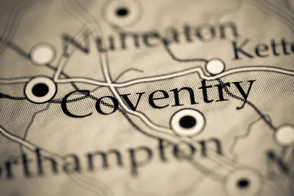Coventry Inglaterra Reino Unido Sobre Mapa Geografia — Fotografia de Stock