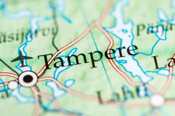 Tampere Finland Map Close View — Stock Photo, Image