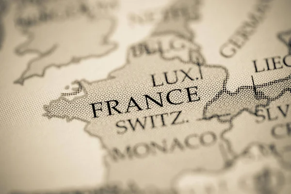 França Visualização Mapa Close — Fotografia de Stock