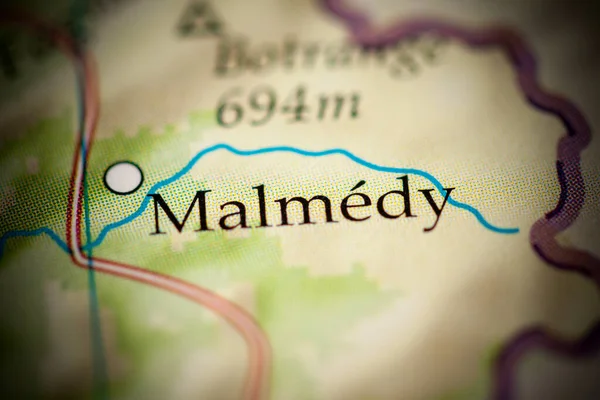 Malmedy Belgio Sulla Mappa Vicino — Foto Stock