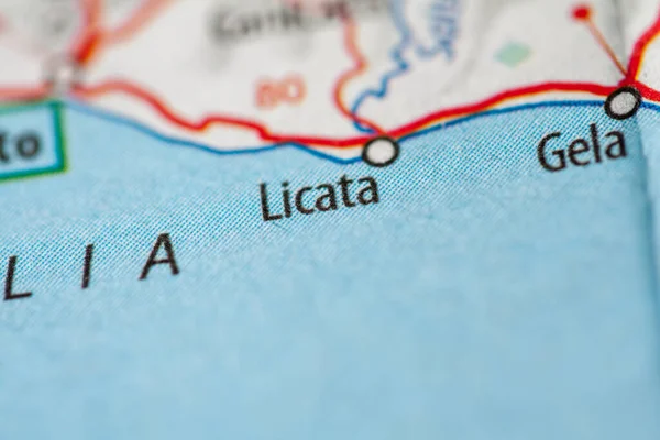 Λικάτα Ιταλία Χάρτη Γεωγραφίας — Φωτογραφία Αρχείου
