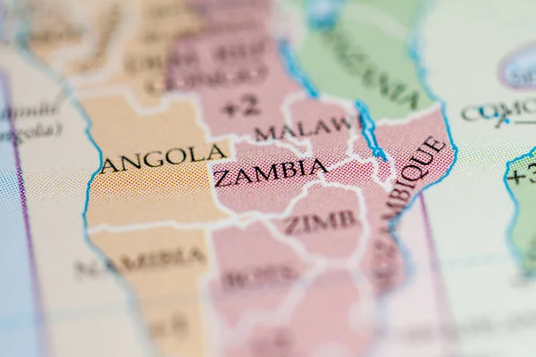 Mappa Zambia Vista Vicino — Foto Stock