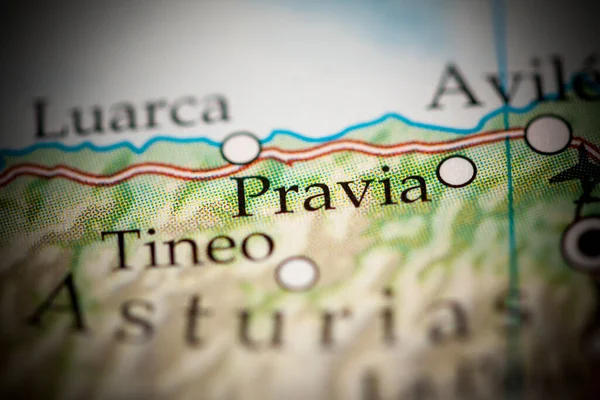 Πραβία Ισπανία Χάρτης Close View — Φωτογραφία Αρχείου