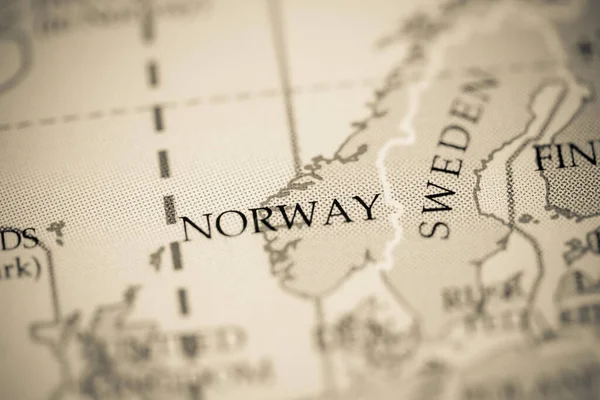 Noruega Mapa Geográfico — Foto de Stock