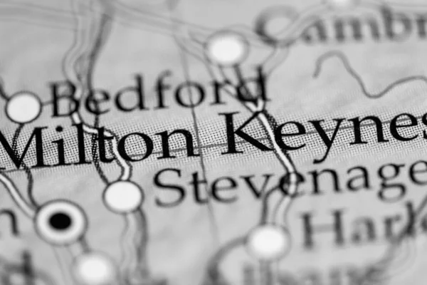 Milton Keynes Αγγλία Ηνωμένο Βασίλειο Στο Χάρτη — Φωτογραφία Αρχείου
