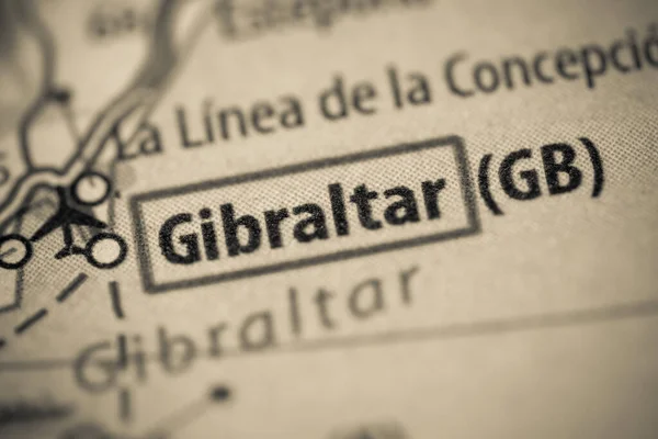 Gibraltar. Spain  on a map