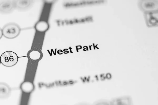 West Park Station Cleveland Metro Map — Stock Photo, Image