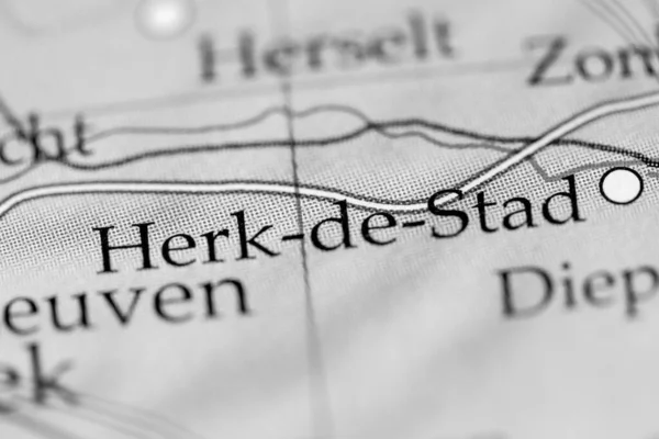 Herk Stad Bélgica Mapa — Fotografia de Stock