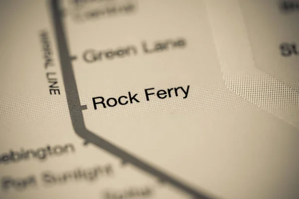 Estación Rock Ferry Mapa Del Metro Liverpool —  Fotos de Stock