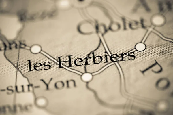 Les Herbiers Frankreich Karte Nahaufnahme — Stockfoto