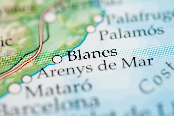 Blanes España Mapa Vista Cerca — Foto de Stock