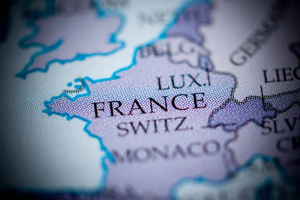 França Visualização Mapa Close — Fotografia de Stock