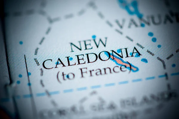 Mappa Nuova Caledonia Vista Vicino — Foto Stock