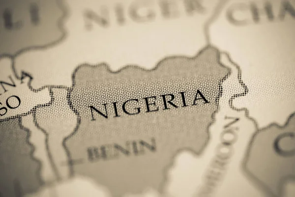 Nigeria Vista Del Mapa Cerca — Foto de Stock