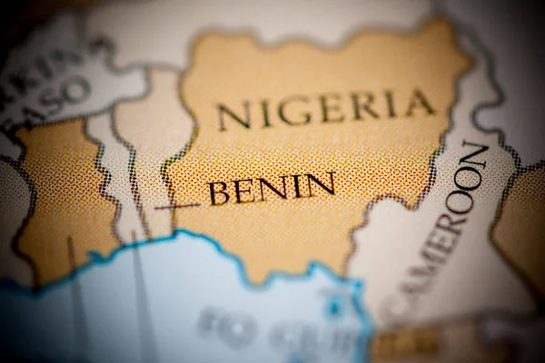 Benin Vista Mapa Cerca — Foto de Stock