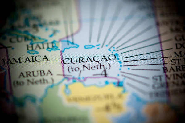 Curacao Harita Görünümünü Kapat — Stok fotoğraf