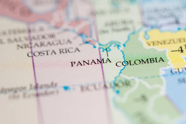 Panama Kartenansicht Aus Nächster Nähe — Stockfoto