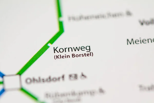 Kornweg Stationen Hamburg Metro Karta — Stockfoto