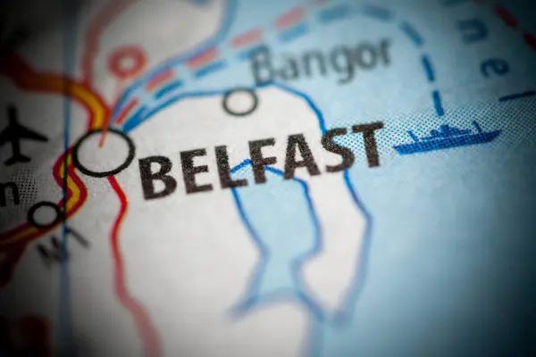 ベルファスト 北アイルランド イギリス地図を表示 — ストック写真