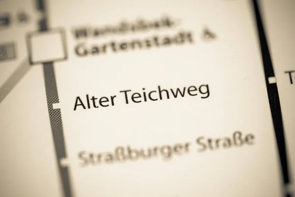 Změňte Stanici Teichweg Mapa Metra Hamburk — Stock fotografie