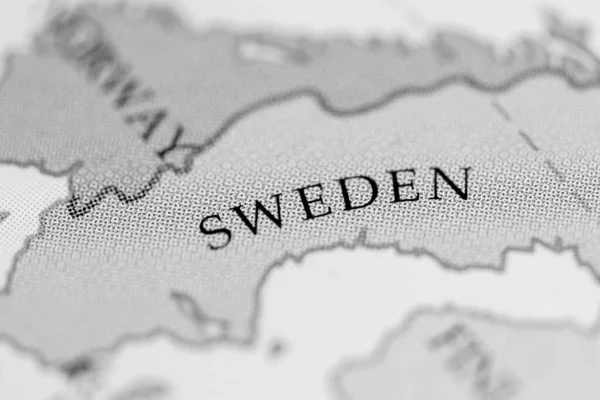 Швеція Географічній Карті — стокове фото