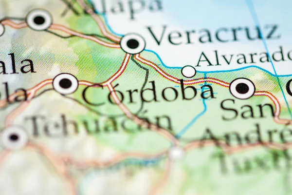 Cordoba Mexiko Mapě — Stock fotografie