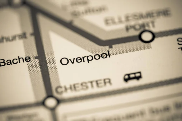 Overpool Station Liverpool Metro Map — Stock Photo, Image