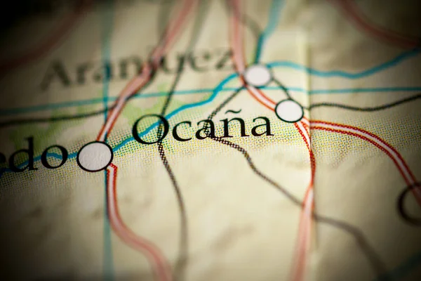 Ocana. Spain map close up view