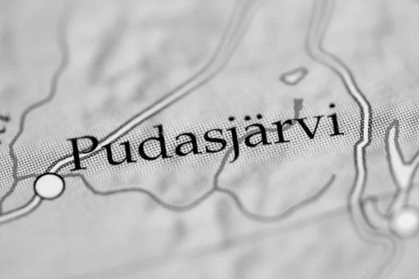 Pudasjarvi Finlandia Mapa Vista Cerca — Foto de Stock