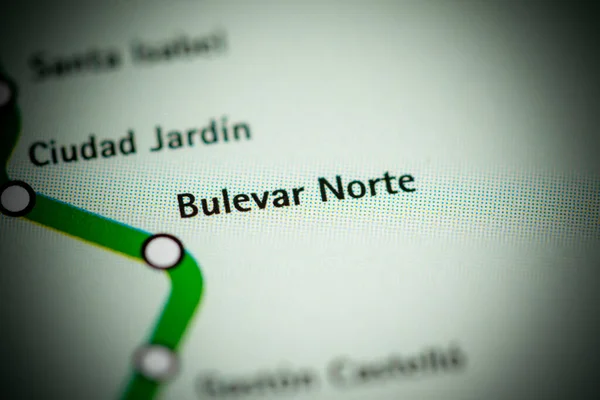 Estación Bulevar Norte Mapa Del Metro Alicante — Foto de Stock