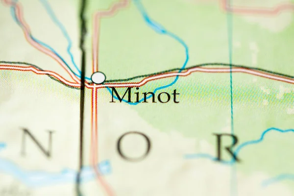 Minot Usa Mapě — Stock fotografie