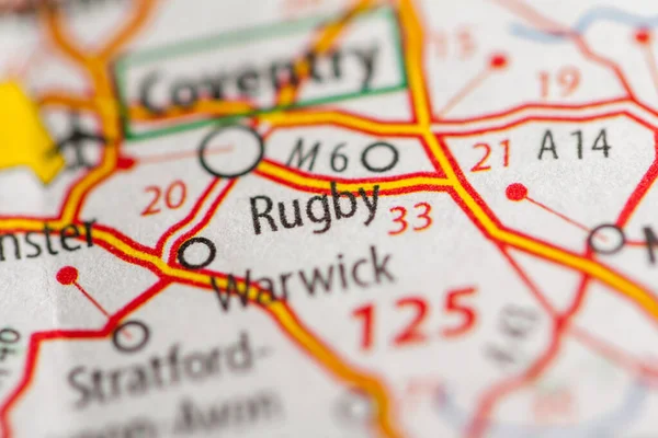 ラグビー 地理地図上の英国 — ストック写真