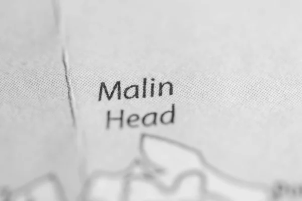 Malin Head Reino Unido Mapa Vista Cerca —  Fotos de Stock