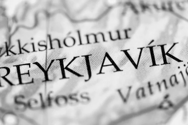 レイキャヴィーク アイスランド地図上で — ストック写真