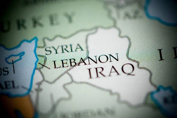 Mapa Libanu Widok Bliska — Zdjęcie stockowe