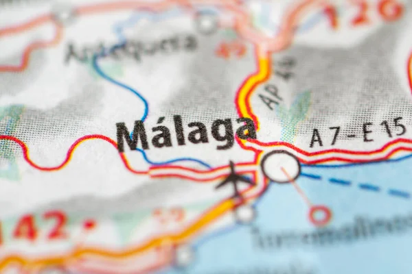 Malaga. Spain  on a geography map