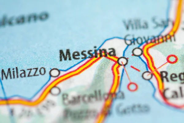 Messina. Italy on a geography map
